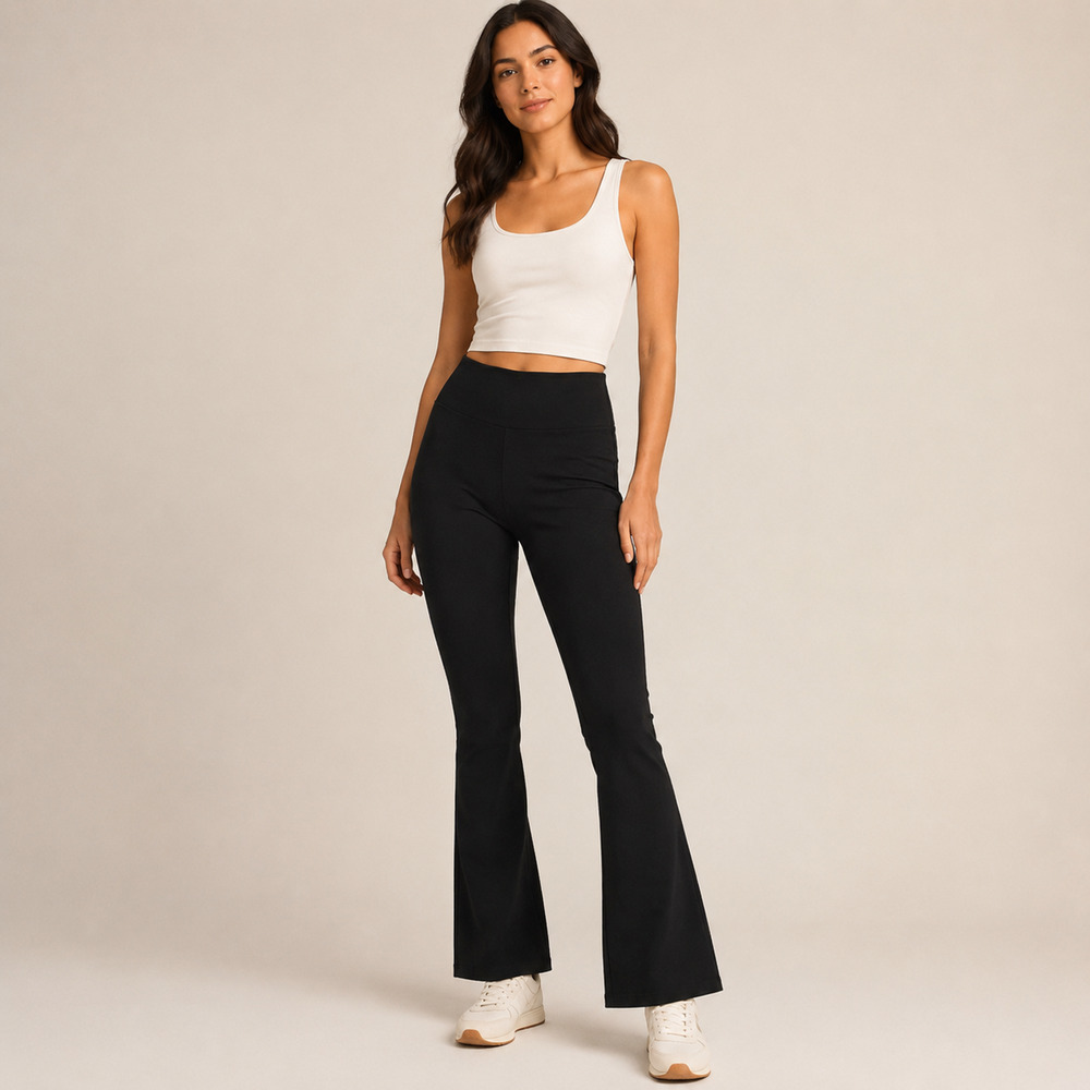 Anthropologie Maeve Poppy Slim Kick Flare Pants Black Pull-On Career NWT Size 6